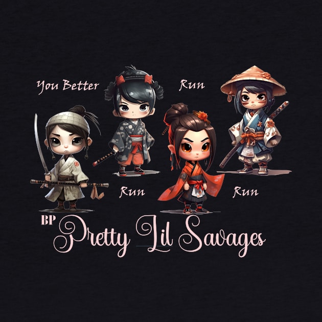 Pretty Lil Savages - Samurai Girls by PlayfulPandaDesigns